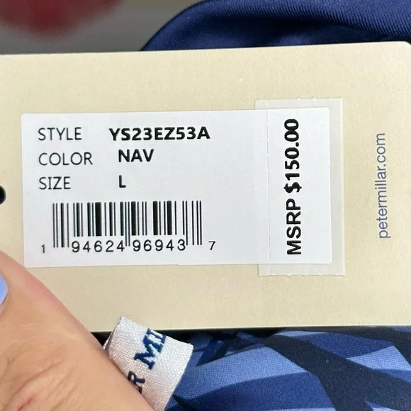 NWT Boy's Peter Millar Weld Hybrid 1/4 Zip Hoodie Navy Size Large - Picture 8 of 12